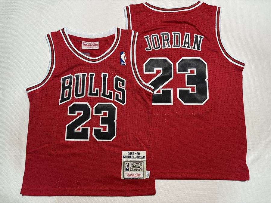 Bulls #23 Michael Jordan Red Retro Jersey