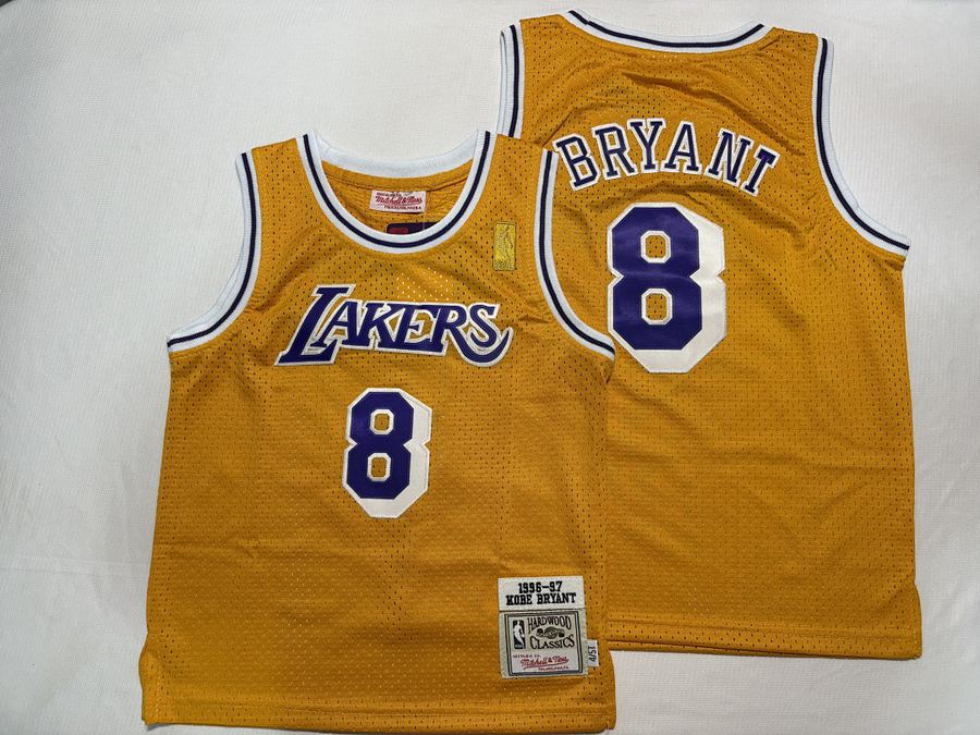 Lakers #8 Donovan Mitchell Yellow Retro Jersey