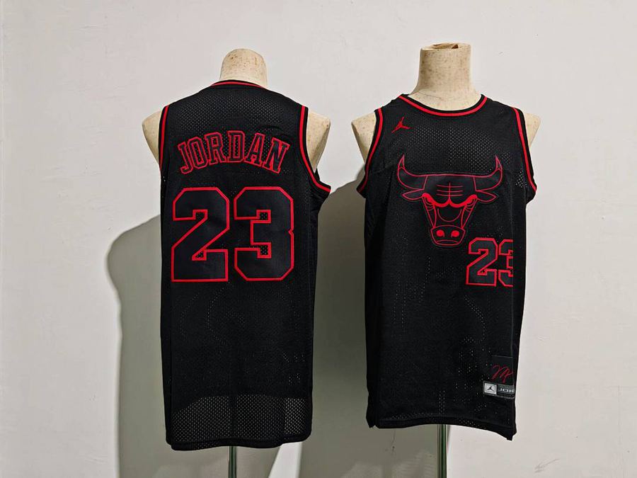 Bulls #23 Black Retro Jersey