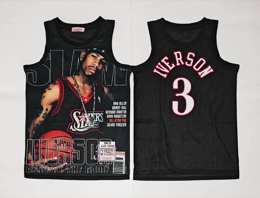 76ers #3 Black Jersey