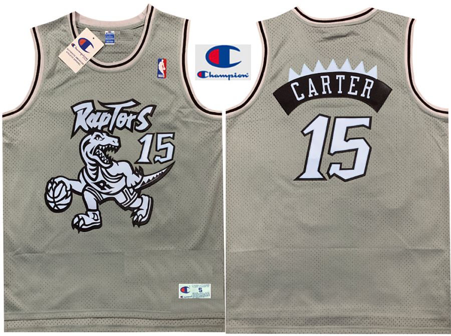Raptors Vince Carter Gray Embroidered Jersey