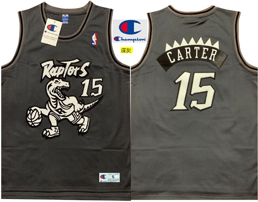 Raptors Vince Carter Gray Embroidered Jersey