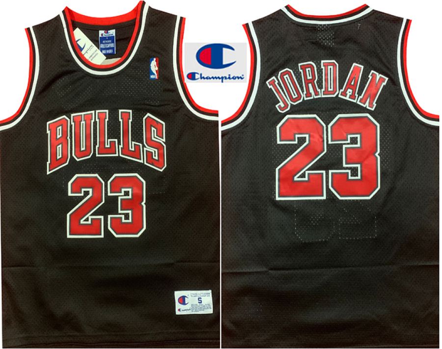 Bulls #23 Michael Jordan Black Retro Jersey
