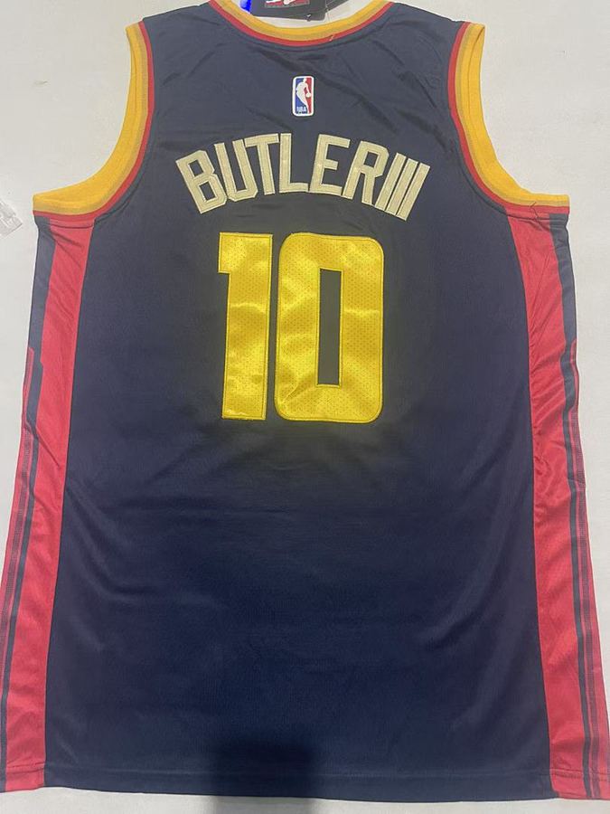Warriors #10 Jimmy Butler Navy Blue Jersey