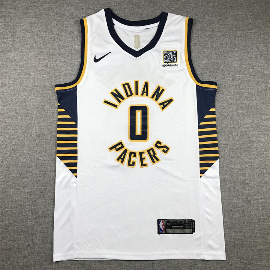 Pacers #0 White Jersey