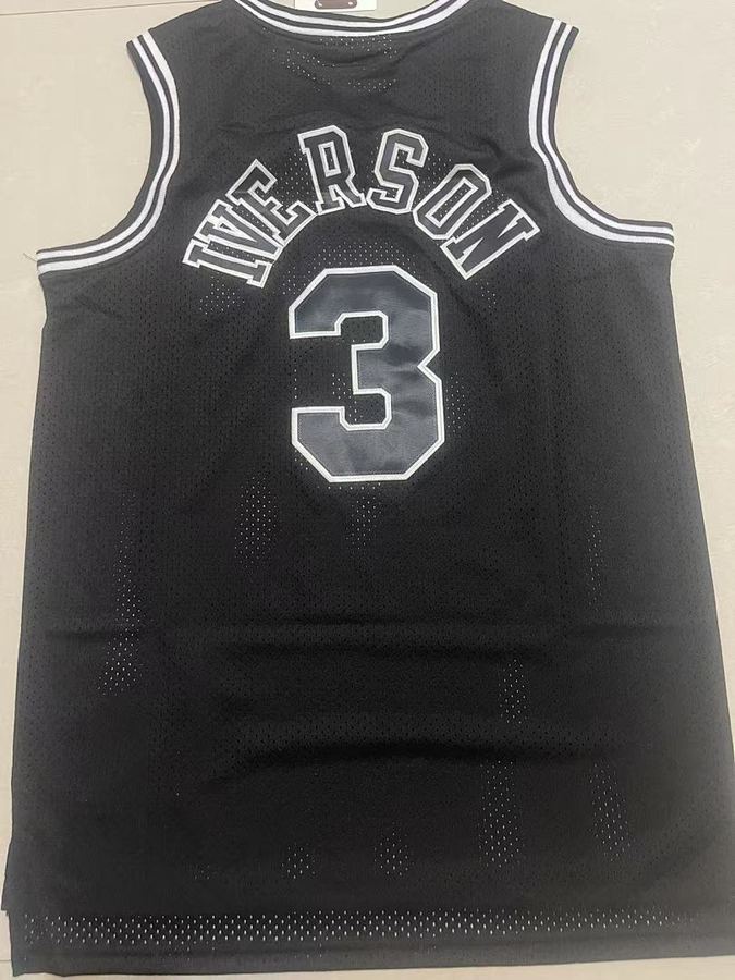 76ers #3 Black Retro Jersey