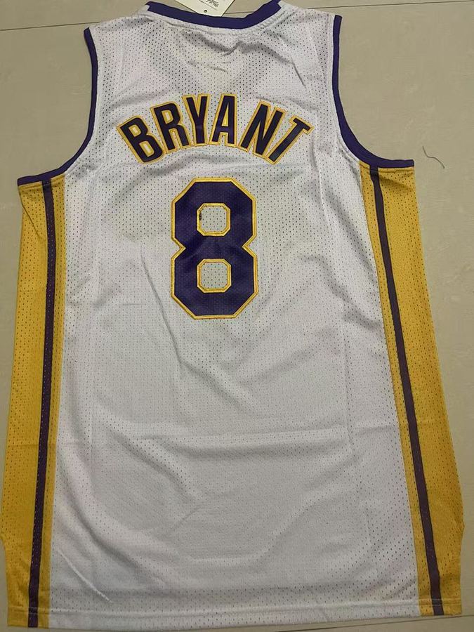 Lakers #8 White Retro Jersey