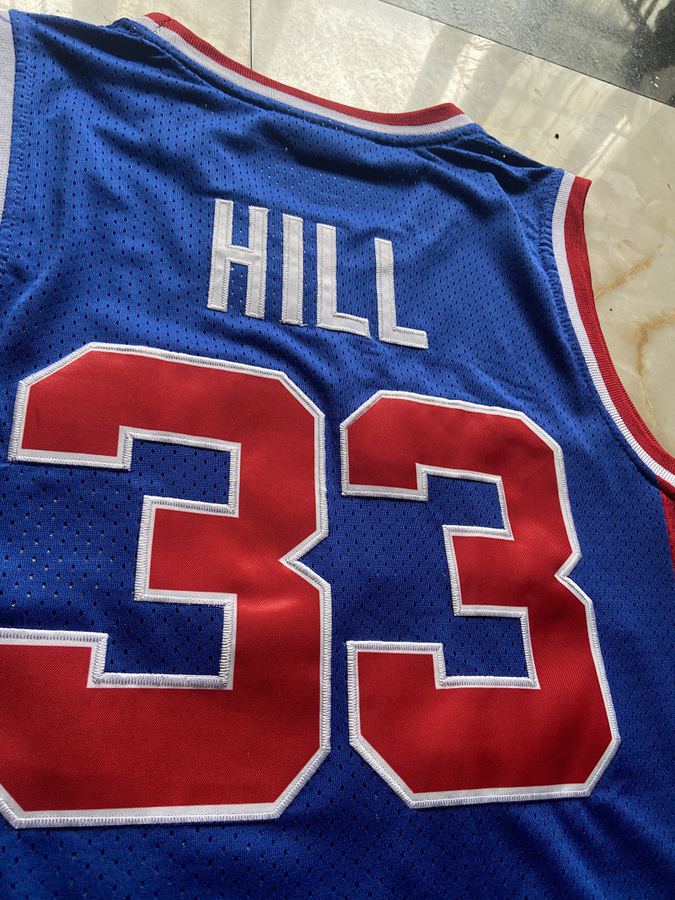 Pistons #33 Blue Retro Jersey