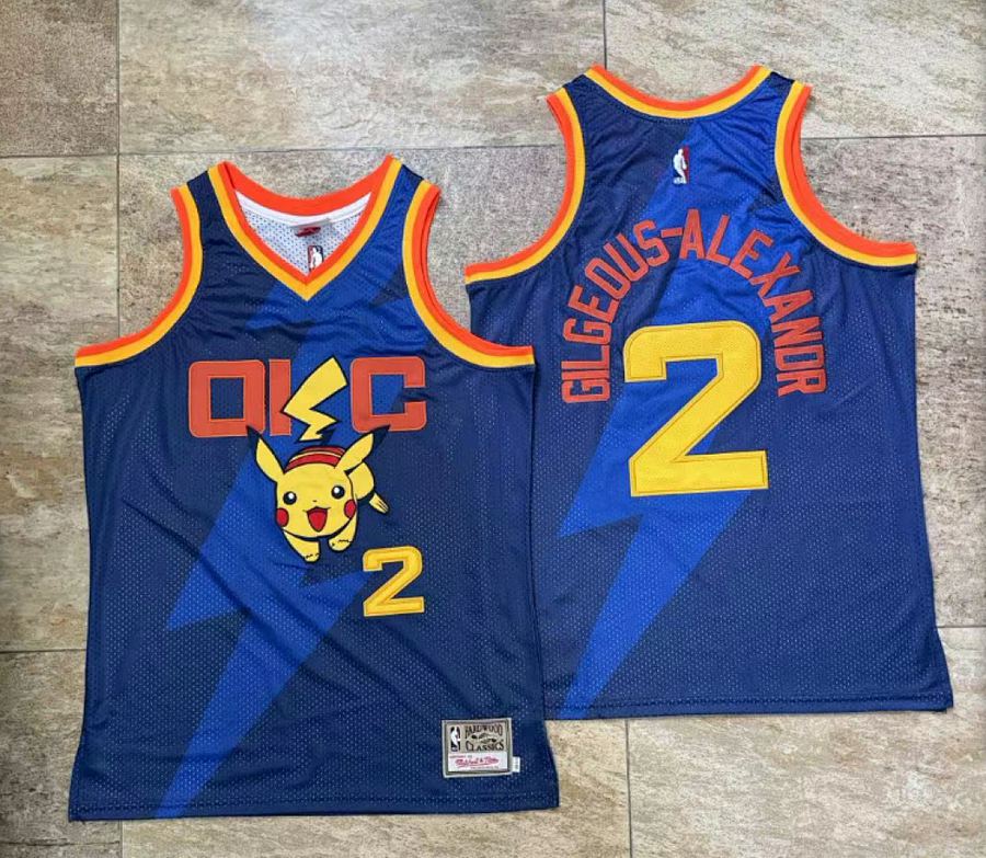 Thunder #2 Blue Embroidered Collab Jersey