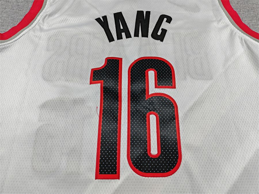 Trail Blazers #16 White Jersey