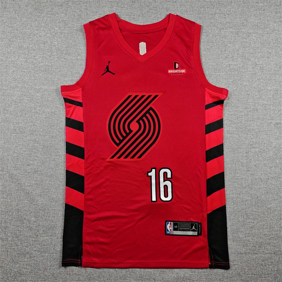 Trail Blazers #16 Red Statement Jersey
