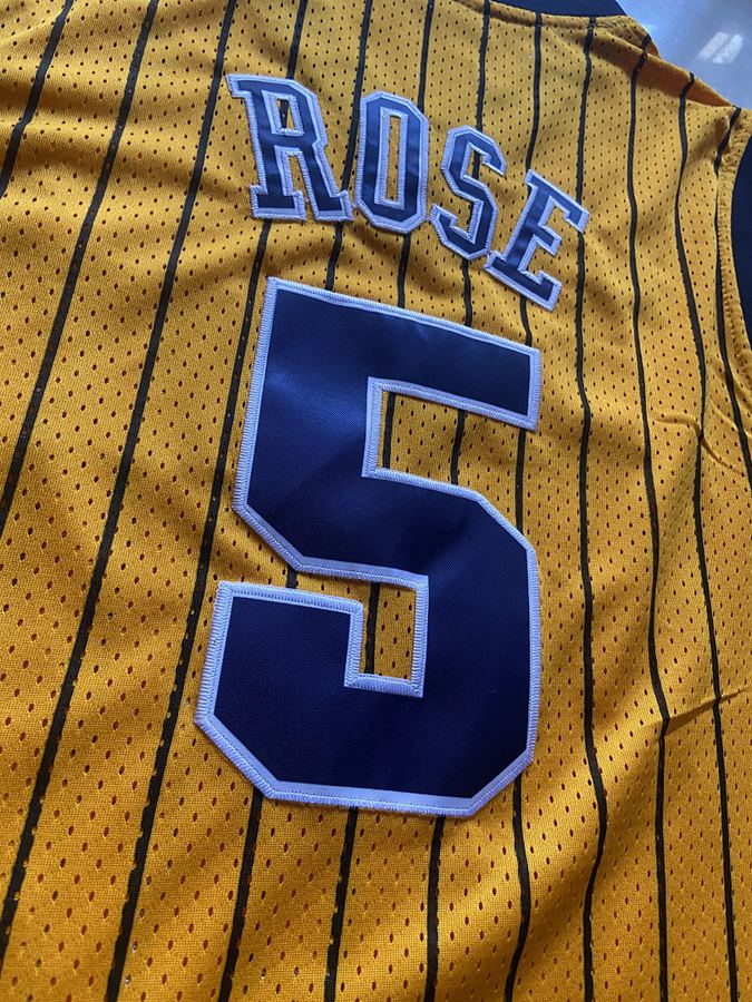 Pacers #5 Derrick Rose Yellow Jersey