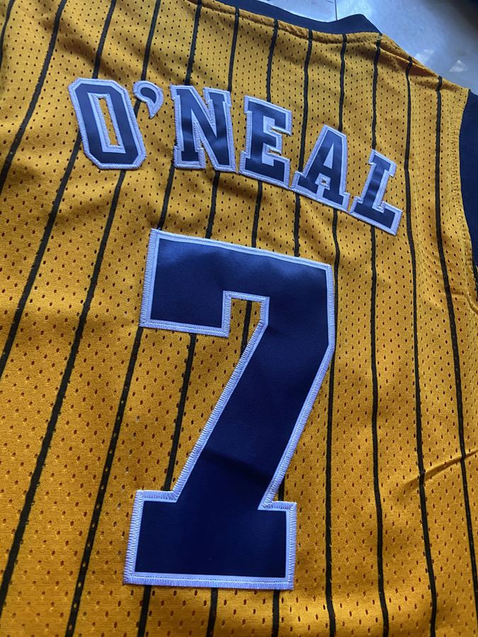 Pacers #7 Shaquille O'Neal Yellow Jersey