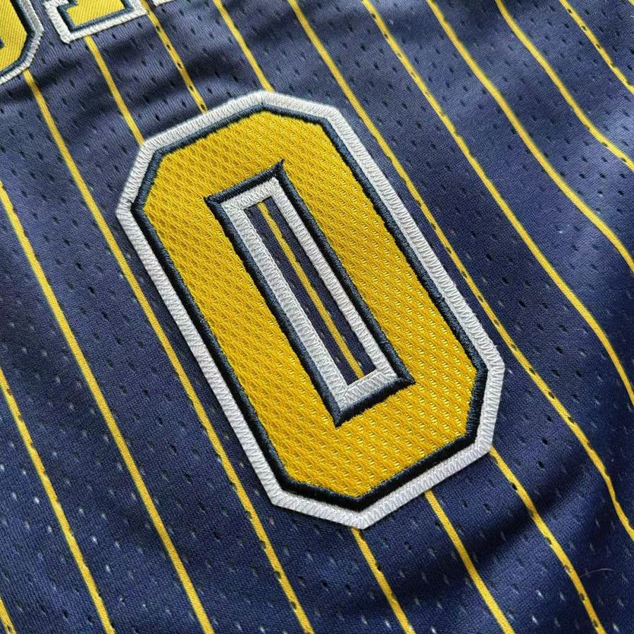 Pacers #0 Blue Embroidered Jersey