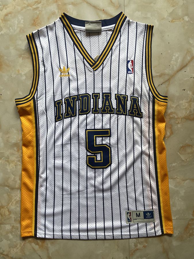 Pacers #5 Derrick Rose White Jersey