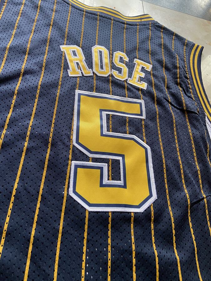 Pacers #5 Derrick Rose Blue Jersey