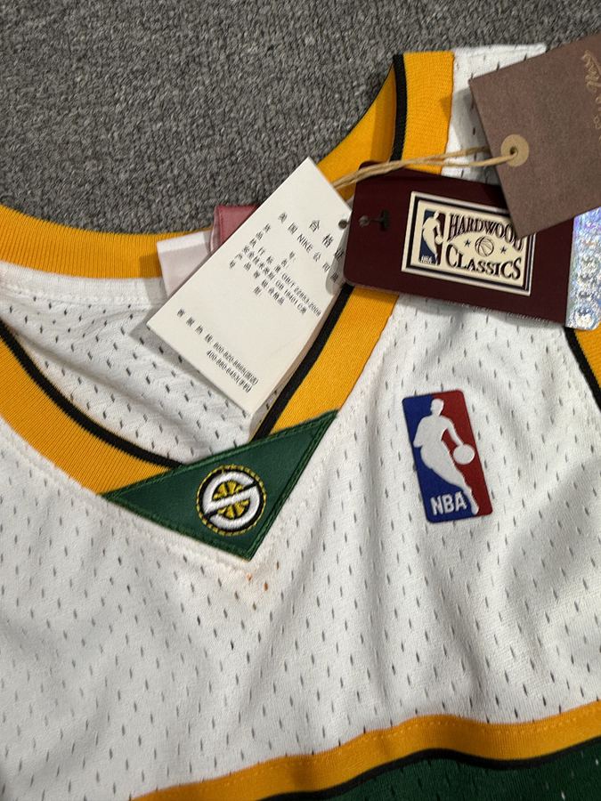 SuperSonics #35 Kevin Durant White Retro Heat Pressed Jersey