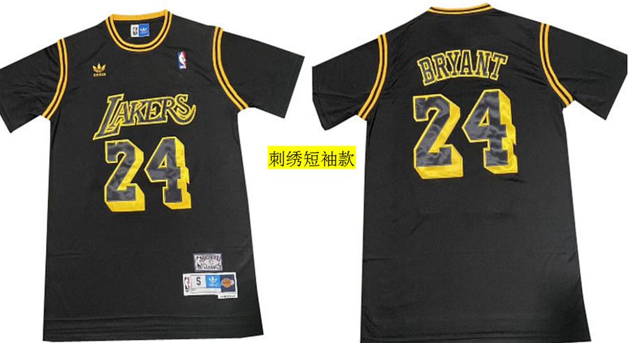 Lakers #24 Kobe Bryant Black City Edition Retro Jersey