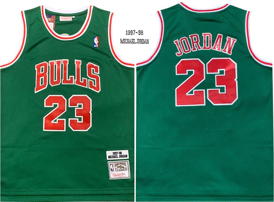 Bulls Michael Jordan Green Retro Jersey