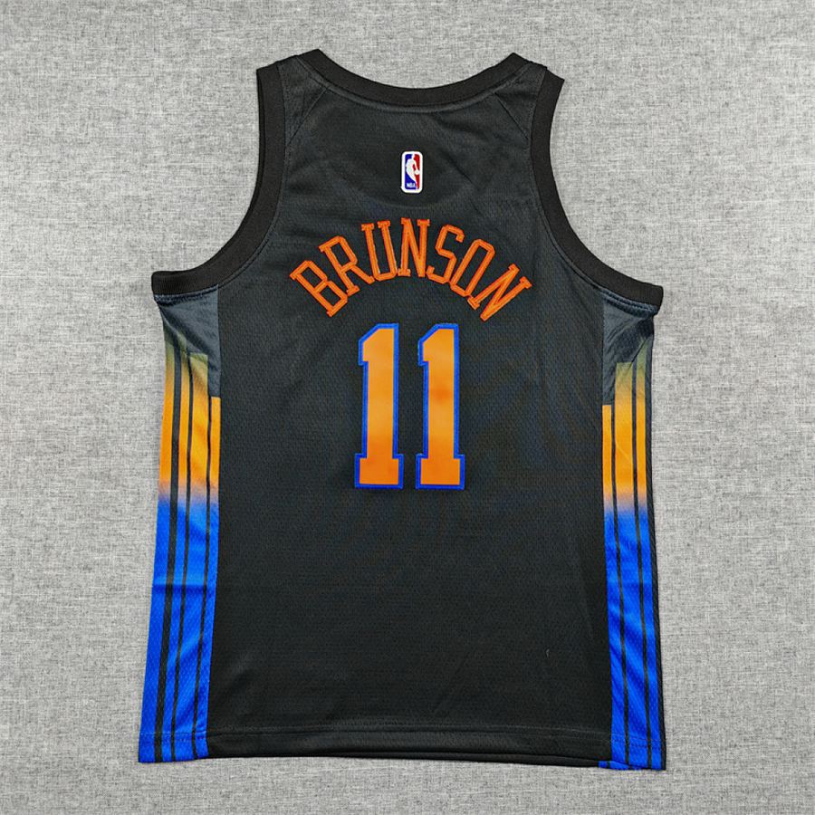 Knicks #11 Black Statement Kids Jersey