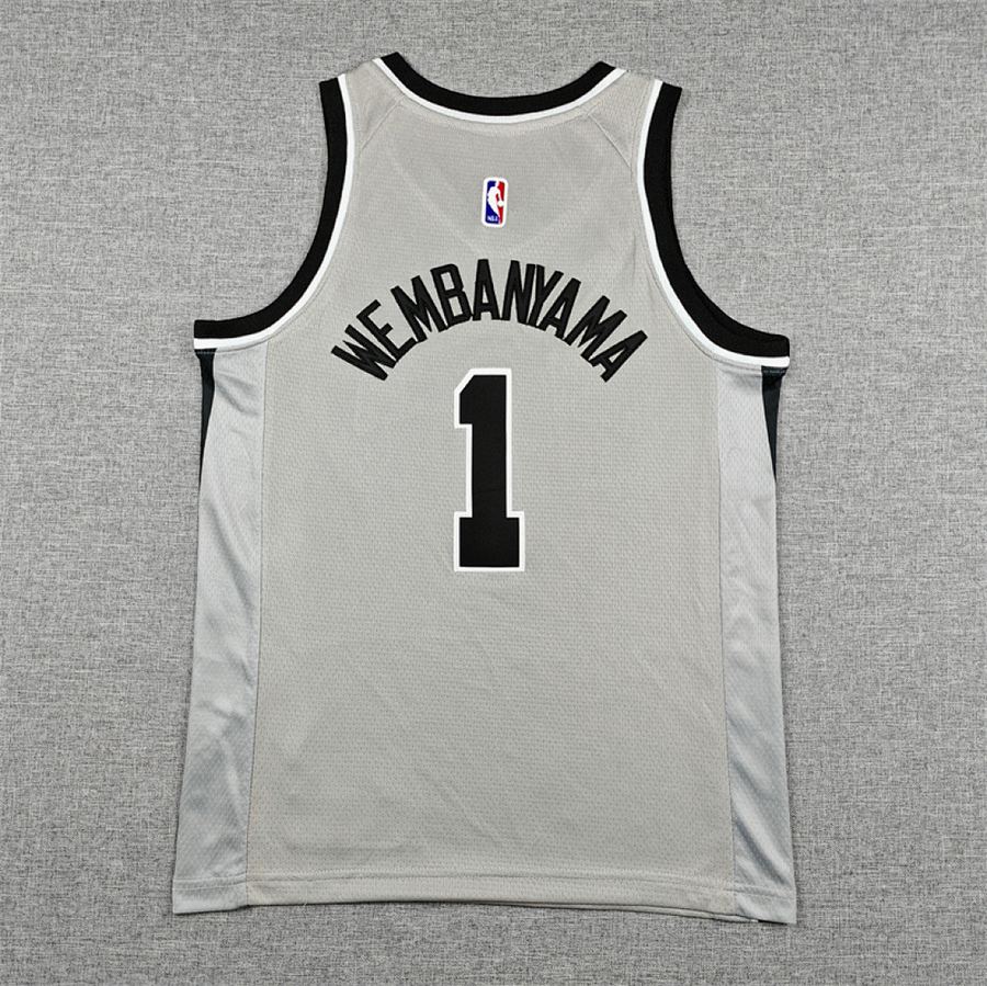 Spurs #1 Gray Statement Kids Jersey
