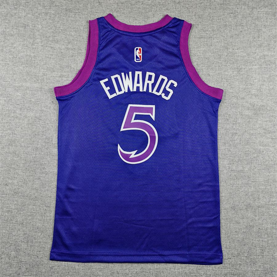 Timberwolves #5 Purple City Edition Kids Jersey