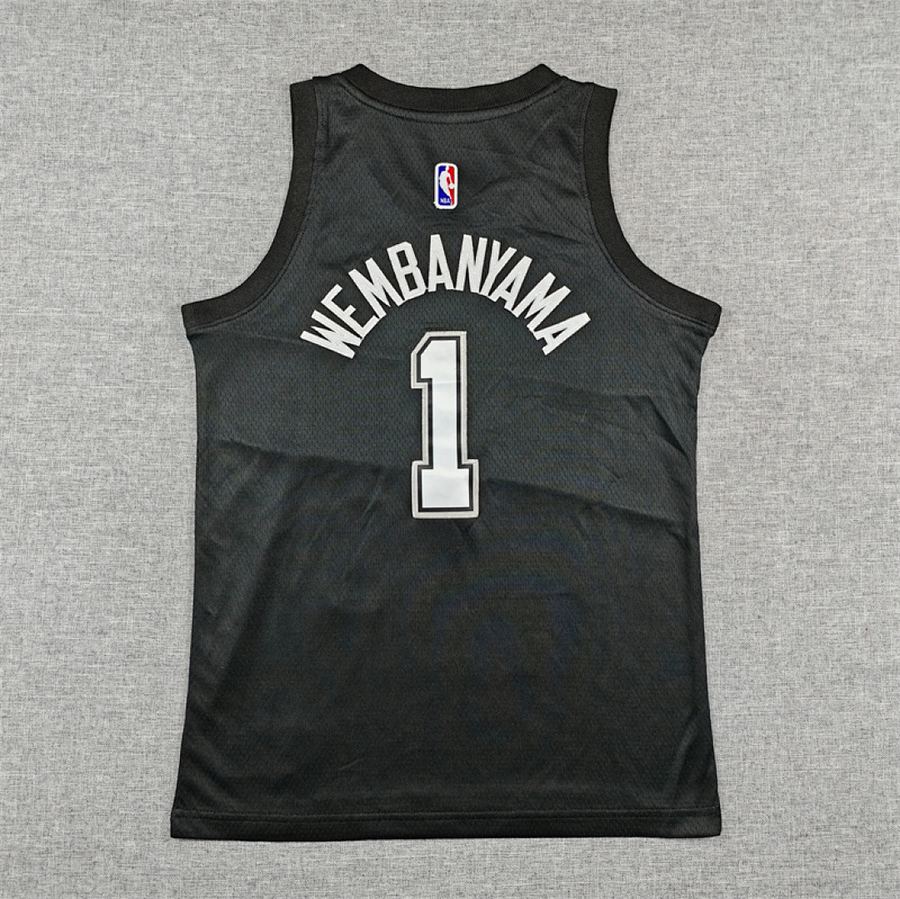 Spurs #1 Black City Edition Kids Jersey
