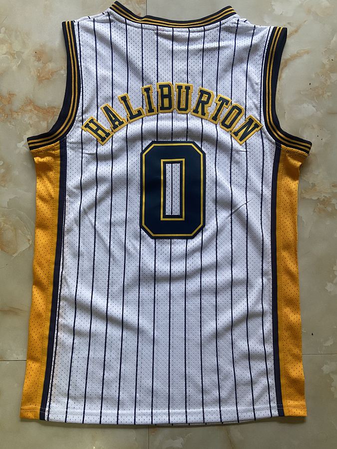 Pacers #0 White Retro Jersey