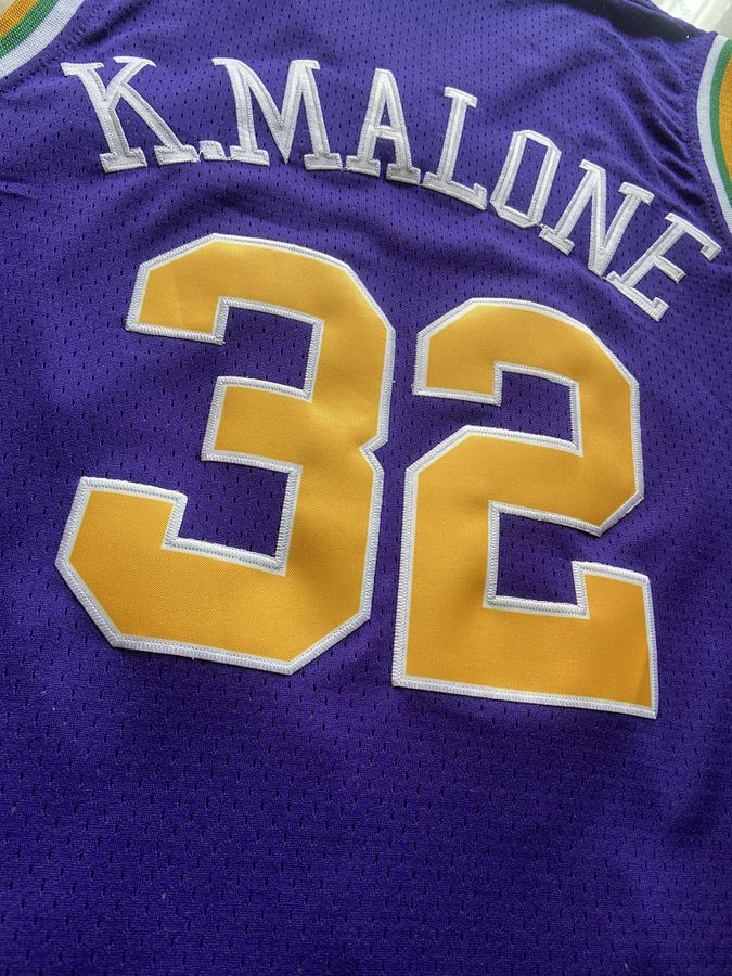 Jazz #32 Karl Malone Purple Retro Jersey