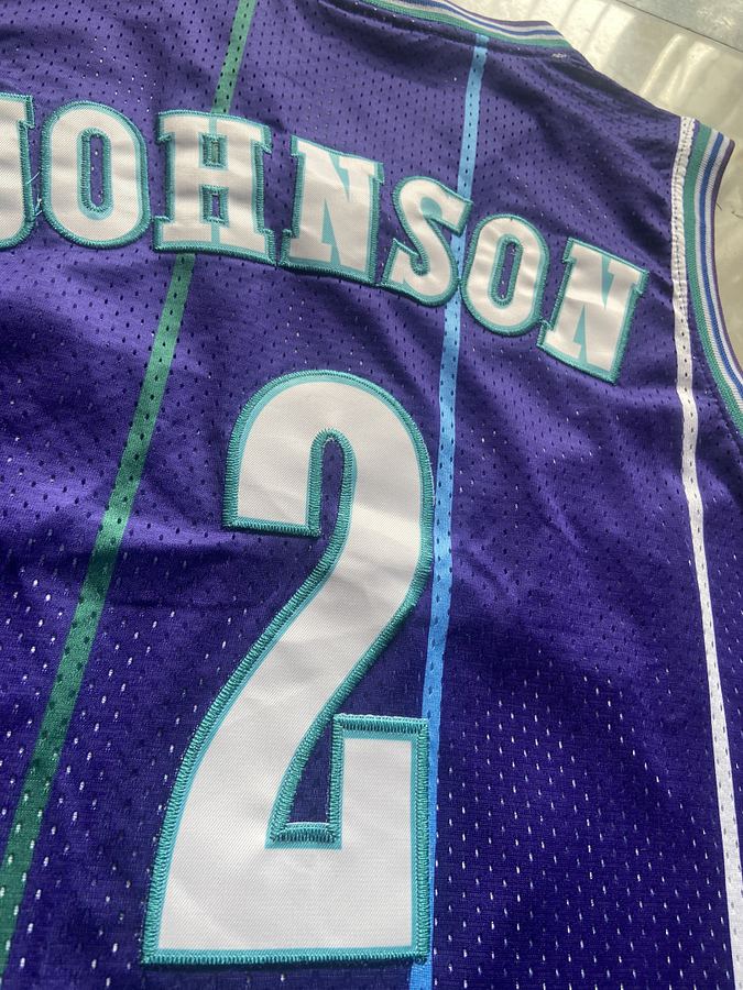 Hornets #2 Magic Johnson Purple Jersey