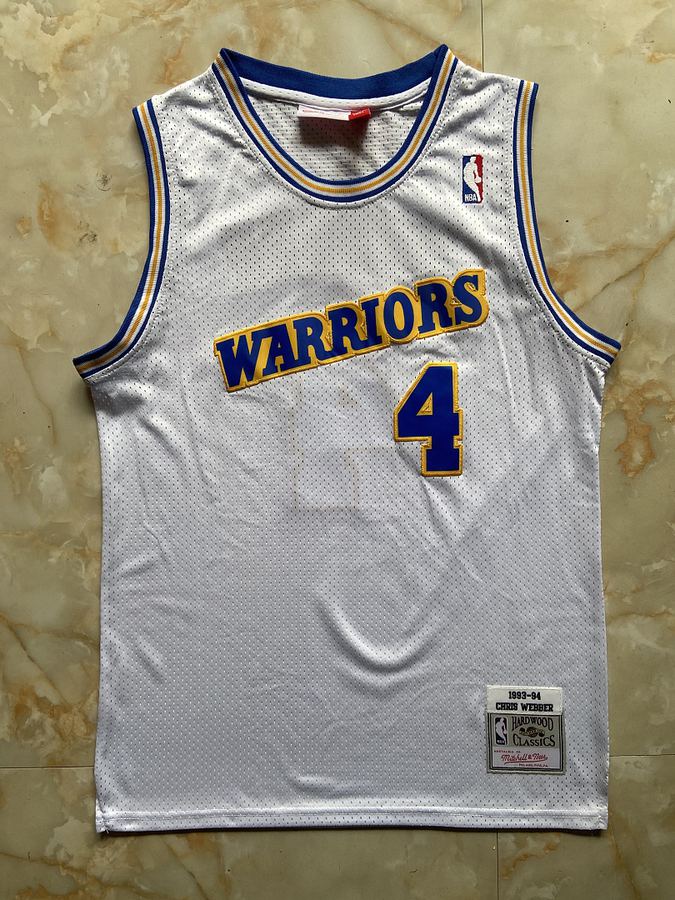 Warriors #4 White Retro Jersey