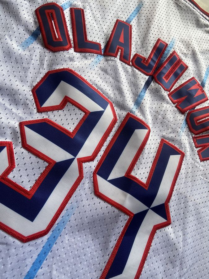 Rockets #34 White Retro Jersey