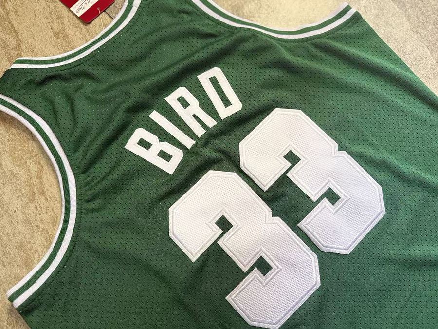 Celtics #33 Larry Bird Green Embroidered Jersey