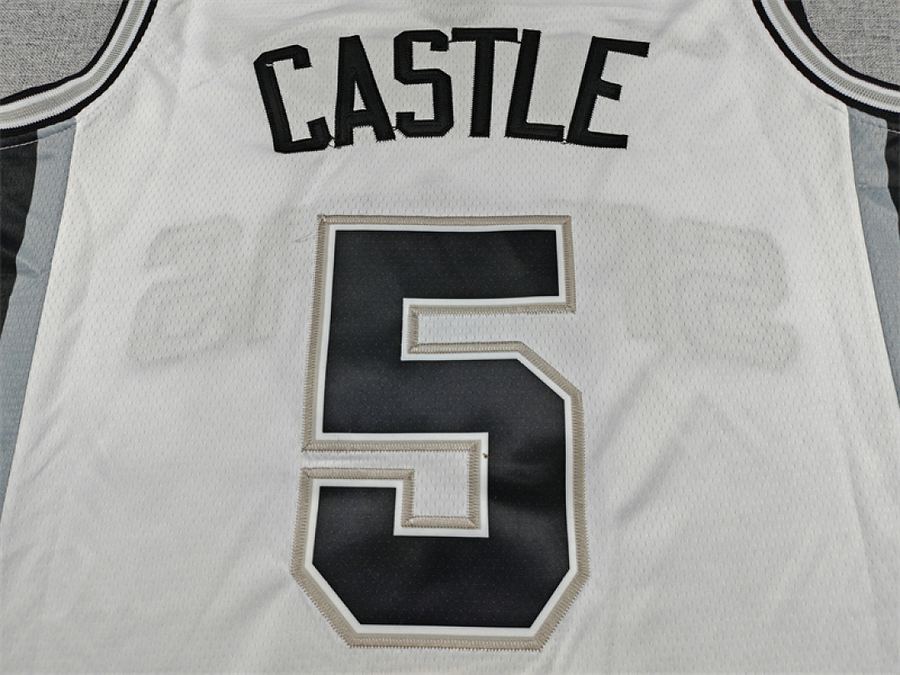 Spurs #5 White Jersey