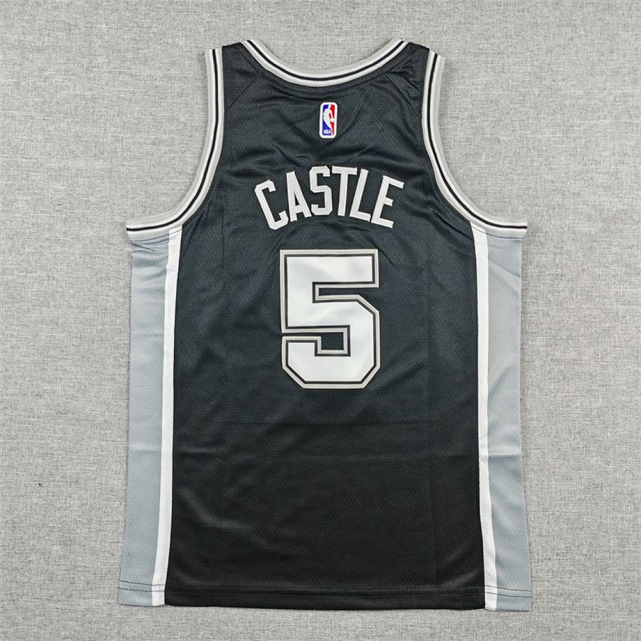Spurs #5 Black Kids Jersey