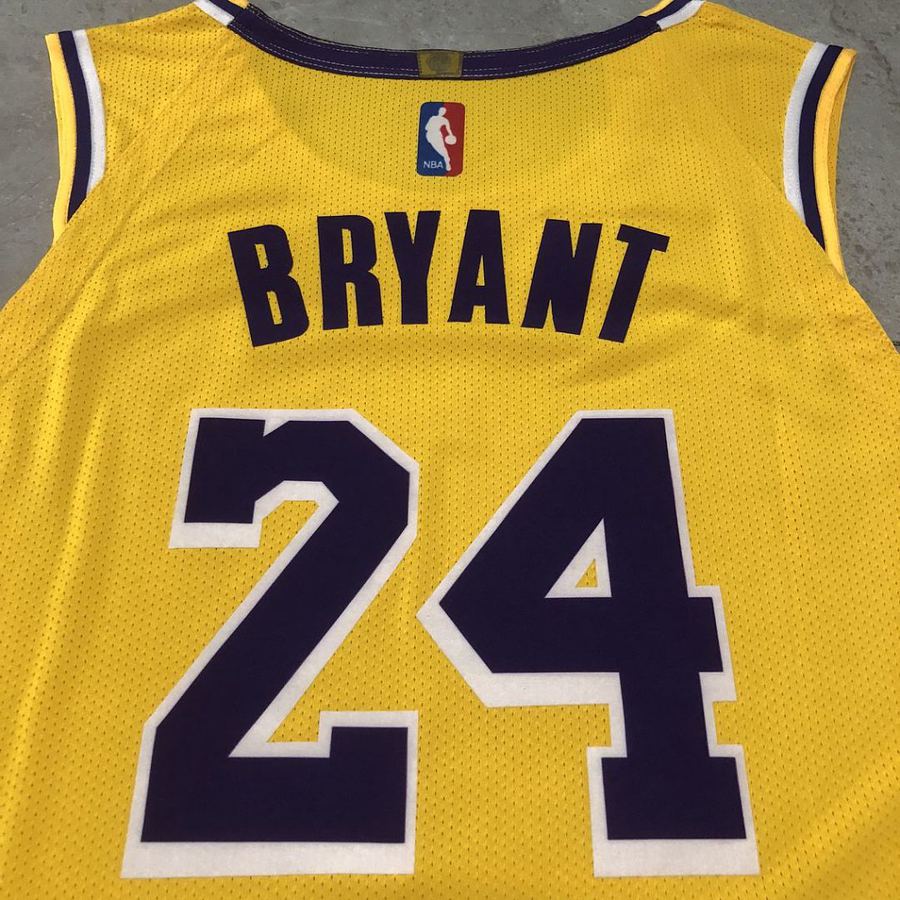 Lakers #24 Yellow Heat Pressed Jersey XS-XXL