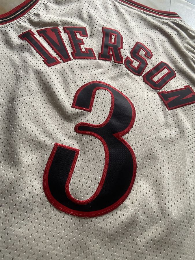 76ers #3 Allen Iverson White Jersey