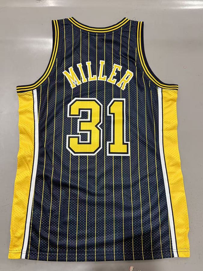 Pacers #31 Navy Blue Retro Heat Pressed Jersey