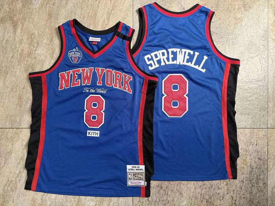 Knicks #8 Embroidered Collab Jersey