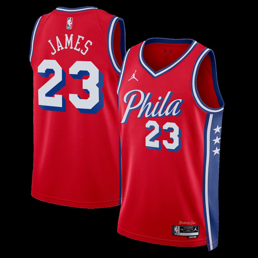 76ers #23 LeBron James Embroidered Jersey