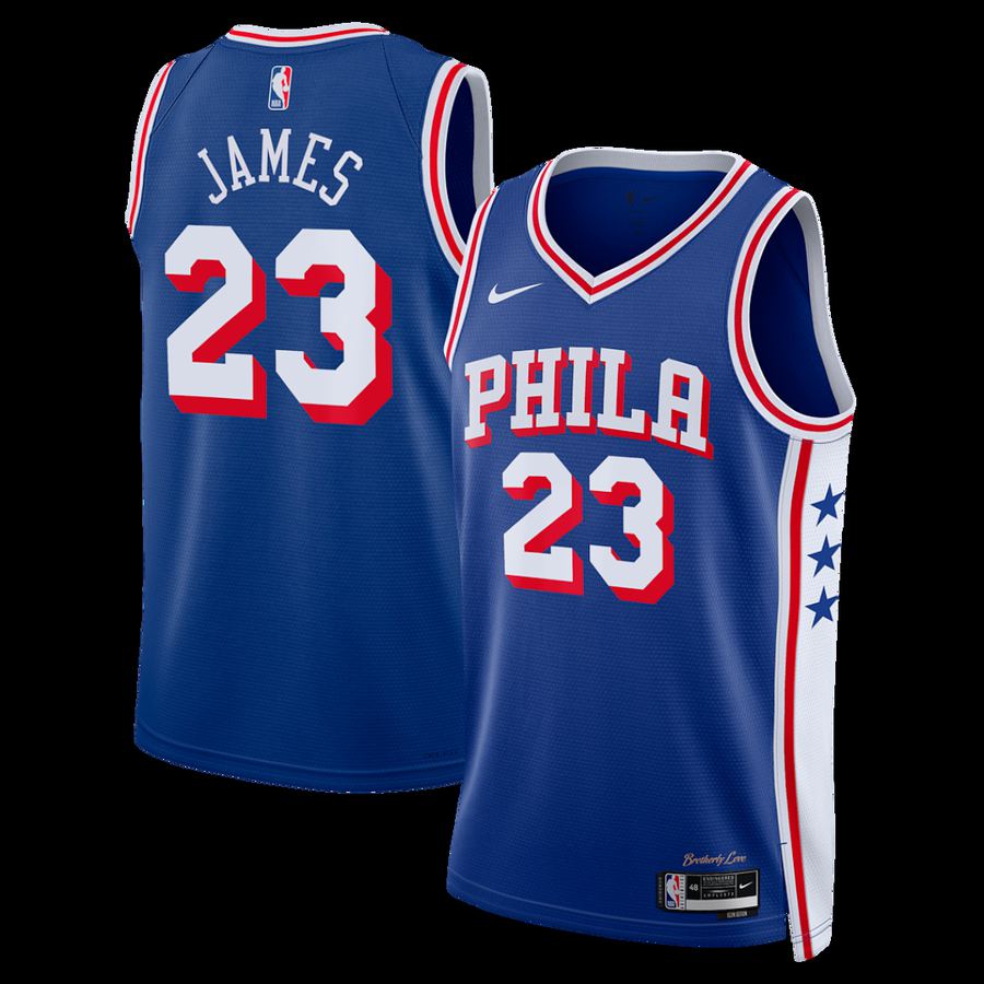 76ers #23 LeBron James Embroidered Jersey