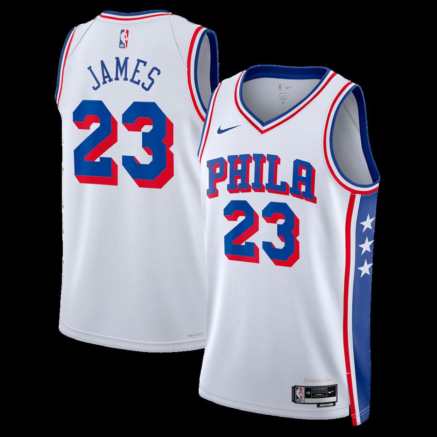 76ers #23 LeBron James Embroidered Jersey