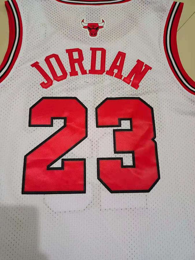 Bulls #23 White Retro Nike Jersey