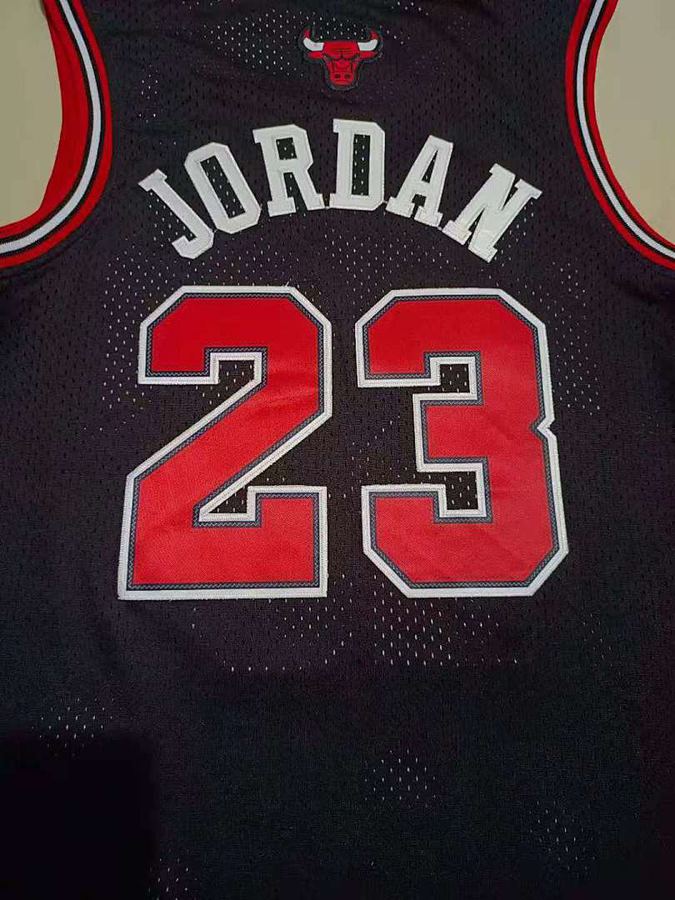 Bulls #23 Black Nike Jersey