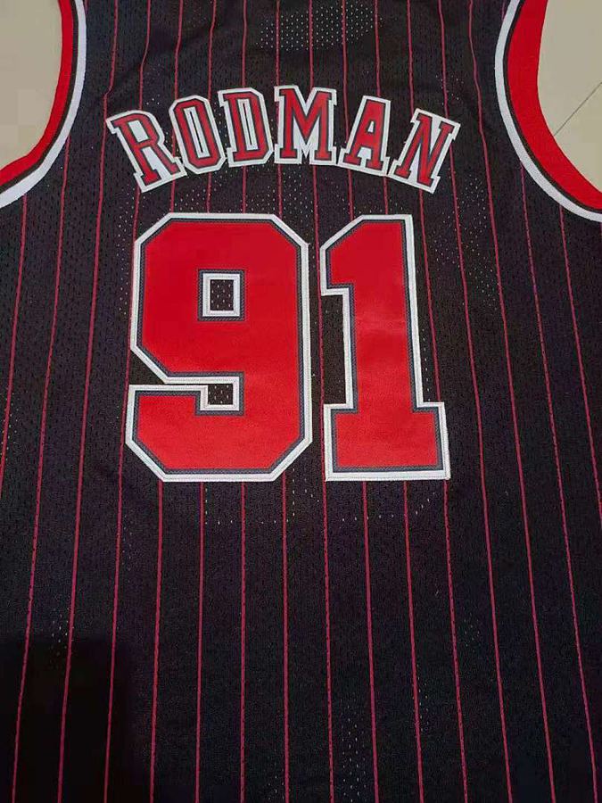 Bulls #91 Black Retro Jersey