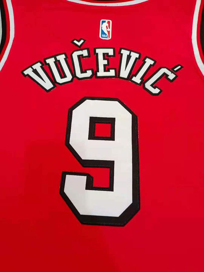 Bulls #9 Red Nike Jersey