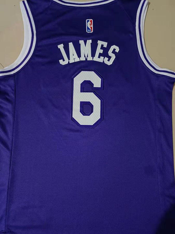 Lakers #6 LeBron James Purple Nike Jersey