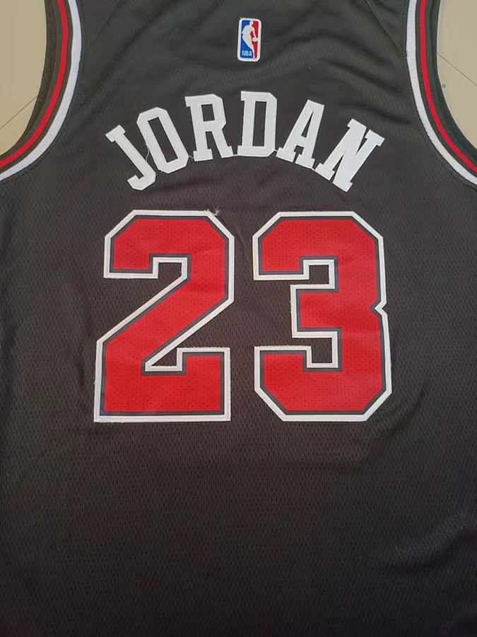 Bulls #23 Black Nike Jersey