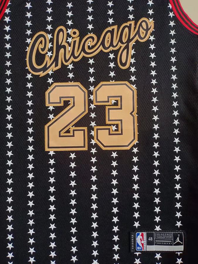 Bulls #23 Michael Jordan Black Jersey