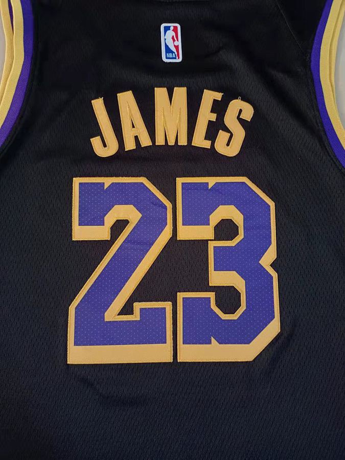 Lakers #23 LeBron James Black Nike Jersey
